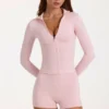 Μπουφάν Soft Active με φερμουάρ σε ροζ χρώμα Μπουφάν Soft Active με φερμουάρ σε ροζ χρώμα