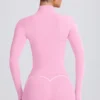 Μπουφάν Soft Active με φερμουάρ σε ροζ χρώμα Μπουφάν Soft Active με φερμουάρ σε ροζ χρώμα