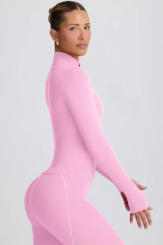 Μπουφάν Soft Active με φερμουάρ σε ροζ χρώμα Μπουφάν Soft Active με φερμουάρ σε ροζ χρώμα