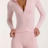Μπουφάν Soft Active με φερμουάρ σε ροζ χρώμα Μπουφάν Soft Active με φερμουάρ σε ροζ χρώμα