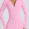 Μπουφάν Soft Active με φερμουάρ σε ροζ χρώμα Μπουφάν Soft Active με φερμουάρ σε ροζ χρώμα