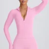 Μπουφάν Soft Active με φερμουάρ σε ροζ χρώμα Μπουφάν Soft Active με φερμουάρ σε ροζ χρώμα