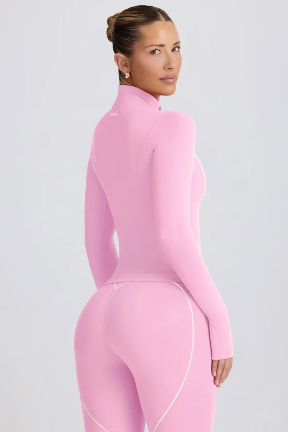 Μπουφάν Soft Active με φερμουάρ σε ροζ χρώμα Μπουφάν Soft Active με φερμουάρ σε ροζ χρώμα