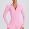 Μπουφάν Soft Active με φερμουάρ σε ροζ χρώμα Μπουφάν Soft Active με φερμουάρ σε ροζ χρώμα