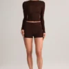 Noor Modal High-Rise Bodycon Σορτς σε χρώμα σοκολάτας