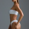 Oh Polly Swim: HOTFIX Edition Διακοσμημένο ολόσωμο Μαγιό με κοψίματα σε λευκό χρώμα