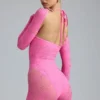Ολόσωμο μαγιό Melody με διακοσμητικά cut-out σε ροζ χρώμα