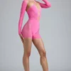 Ολόσωμο μαγιό Melody με διακοσμητικά cut-out σε ροζ χρώμα