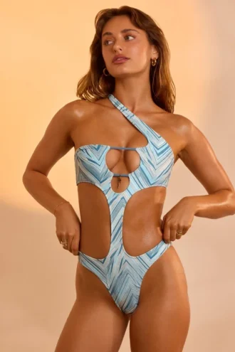 Ολόσωμο Μαγιό Signature Swim II με μπλε σχέδιο