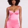 Ολόσωμο Σορτς Romera Satin Corset σε ροζ χρώμα Ολόσωμο Σορτς Romera Satin Corset σε ροζ χρώμα