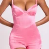 Ολόσωμο Σορτς Romera Satin Corset σε ροζ χρώμα Ολόσωμο Σορτς Romera Satin Corset σε ροζ χρώμα