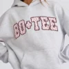 Oversized φούτερ με κουκούλα και απλικέ σε γκρι Oversized φούτερ με κουκούλα και απλικέ σε γκρι
