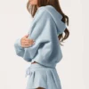Oversized φούτερ με κουκούλα και φερμουάρ σε χρώμα Powder Blue Oversized φούτερ με κουκούλα και φερμουάρ σε χρώμα Powder Blue