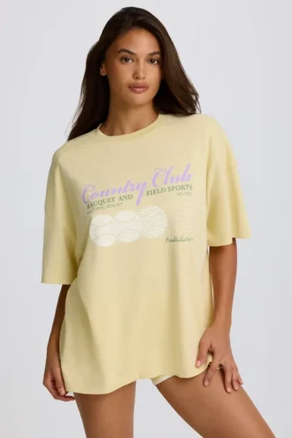 Oversized Graphic T-Shirt σε χρώμα λεμόνι