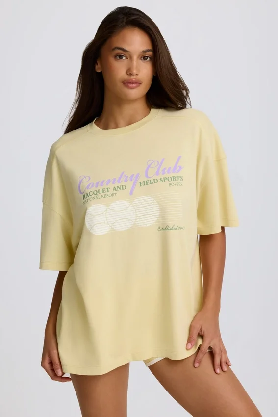 Oversized Graphic T-Shirt σε χρώμα λεμόνι Oversized Graphic T-Shirt σε χρώμα λεμόνι