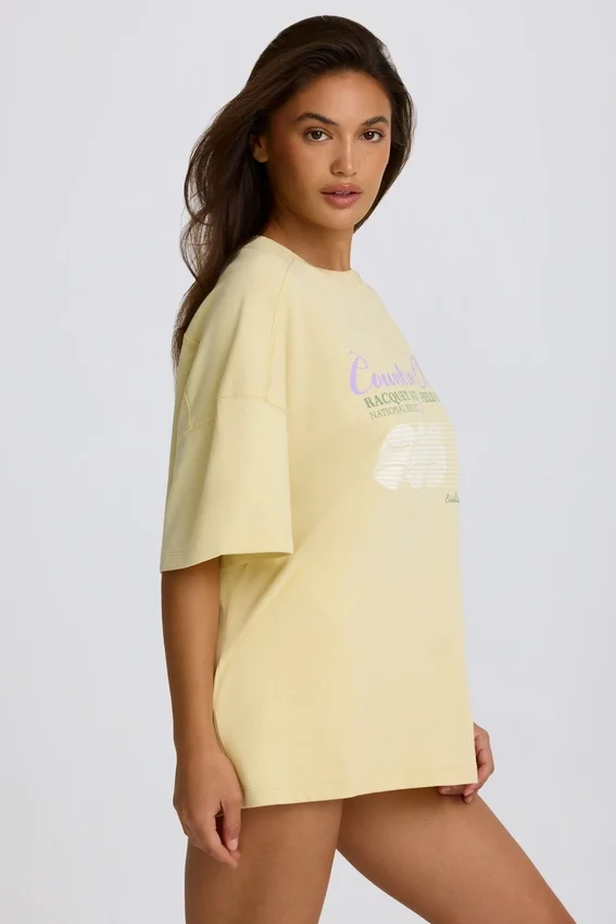 Oversized Graphic T-Shirt σε χρώμα λεμόνι Oversized Graphic T-Shirt σε χρώμα λεμόνι