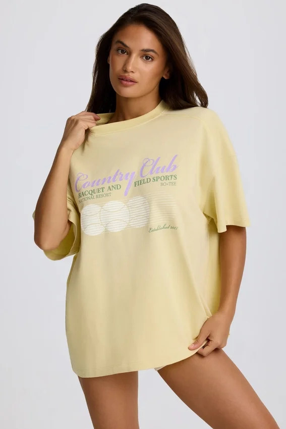 Oversized Graphic T-Shirt σε χρώμα λεμόνι Oversized Graphic T-Shirt σε χρώμα λεμόνι