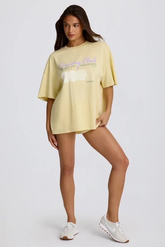 Oversized Graphic T-Shirt σε χρώμα λεμόνι Oversized Graphic T-Shirt σε χρώμα λεμόνι