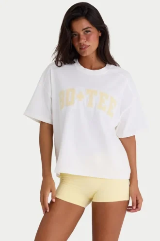 Oversized βαμβακερό T-shirt σε λευκό