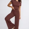 Παντελόνι Nour Tall Mid Rise Wide Leg σε χρώμα σοκολάτας