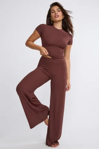 Παντελόνι Nour Tall Mid Rise Wide Leg σε χρώμα σοκολάτας