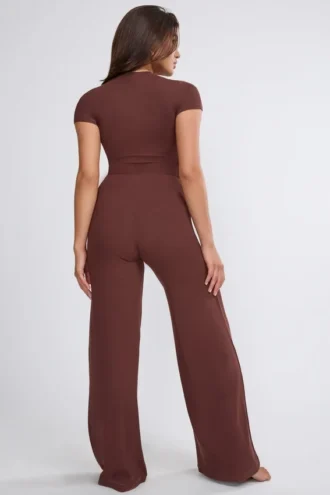 Παντελόνι Nour Tall Mid Rise Wide Leg σε χρώμα σοκολάτας