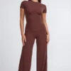 Παντελόνι Nour Tall Mid Rise Wide Leg σε χρώμα σοκολάτας