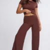 Παντελόνι Nour Tall Mid Rise Wide Leg σε χρώμα σοκολάτας