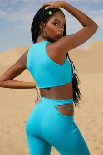 Παντελόνι Valerie Petite Cut Out Flare σε χρώμα Aqua