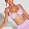 Parma Embellished Underwired Strappy Crop Top σε λιλά Parma Embellished Underwired Strappy Crop Top σε λιλά