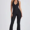 Pema Modal Lace-Trim Cut-Out Flared Ολόσωμη Φόρμα σε μαύρο Pema Modal Lace-Trim Cut-Out Flared Ολόσωμη Φόρμα σε μαύρο