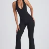 Pema Modal Lace-Trim Cut-Out Flared Ολόσωμη Φόρμα σε μαύρο Pema Modal Lace-Trim Cut-Out Flared Ολόσωμη Φόρμα σε μαύρο