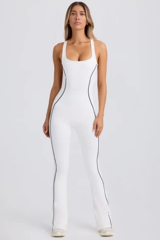 Petite Soft Active Open-Back Ολόσωμη Φόρμα σε λευκό
