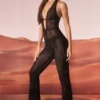 Ramona Εμπλουτισμένη ολόσωμη φόρμα με βαθύ ντεκολτέ σε μαύρο