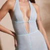 Ramona Petite Εμπλουτισμένη ολόσωμη φόρμα με βαθύ ντεκολτέ σε χρώμα Aqua Ramona Petite Εμπλουτισμένη ολόσωμη φόρμα με βαθύ ντεκολτέ σε χρώμα Aqua