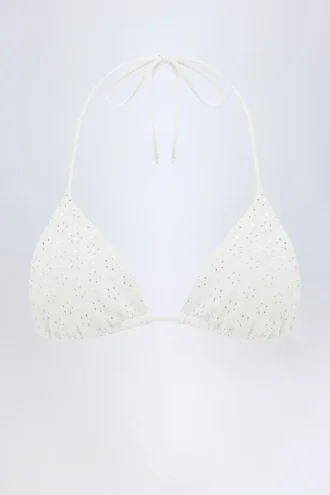 Recife Broderie Anglaise Triangle Τοπ Μπικίνι σε λευκό Recife Broderie Anglaise Triangle Τοπ Μπικίνι σε λευκό