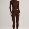 Roux Modal Mid-Rise Cropped Leggings σε χρώμα σοκολάτας Roux Modal Mid-Rise Cropped Leggings σε χρώμα σοκολάτας