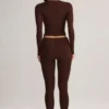 Roux Modal Mid-Rise Cropped Leggings σε χρώμα σοκολάτας Roux Modal Mid-Rise Cropped Leggings σε χρώμα σοκολάτας