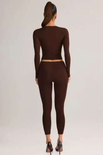 Roux Modal Mid-Rise Cropped Leggings σε χρώμα σοκολάτας