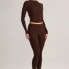 Roux Modal Mid-Rise Cropped Leggings σε χρώμα σοκολάτας Roux Modal Mid-Rise Cropped Leggings σε χρώμα σοκολάτας