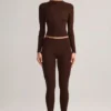 Roux Modal Mid-Rise Cropped Leggings σε χρώμα σοκολάτας Roux Modal Mid-Rise Cropped Leggings σε χρώμα σοκολάτας