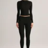 Roux Modal Mid-Rise Cropped Leggings σε μαύρο Roux Modal Mid-Rise Cropped Leggings σε μαύρο