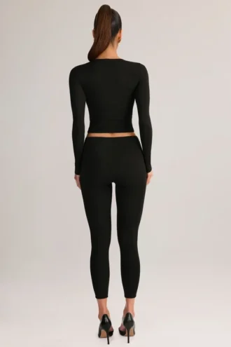Roux Modal Mid-Rise Cropped Leggings σε μαύρο