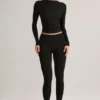 Roux Modal Mid-Rise Cropped Leggings σε μαύρο Roux Modal Mid-Rise Cropped Leggings σε μαύρο
