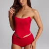 Sabrine Slinky Jersey Low-Rise Hotpants σε Fire Red Sabrine Slinky Jersey Low-Rise Hotpants σε Fire Red