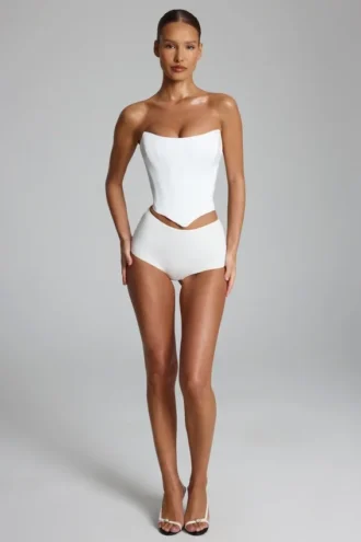 Sabrine Slinky Jersey Low-Rise Hotpants σε λευκό