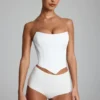 Sabrine Slinky Jersey Low-Rise Hotpants σε λευκό Sabrine Slinky Jersey Low-Rise Hotpants σε λευκό