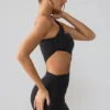 Shyla Slinky Jersey Ruched Cut Out Μίνι Φορέμα σε μαύρο