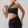 Shyla Slinky Jersey Ruched Cut Out Μίνι Φορέμα σε μαύρο