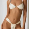 Σλιπ Μπικίνι Mahina με πτυχώσεις σε χρώμα Pearl White